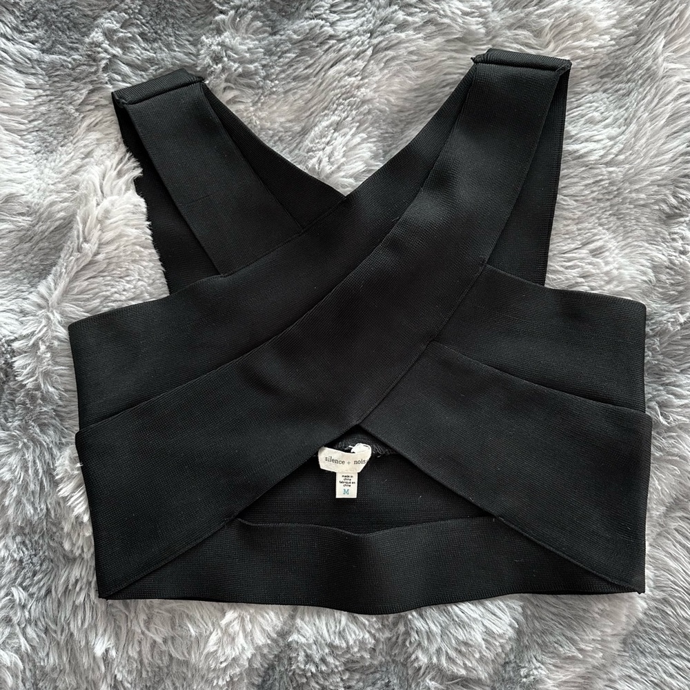 Cross Wrap Bound Crop Top - Picture 1 of 6